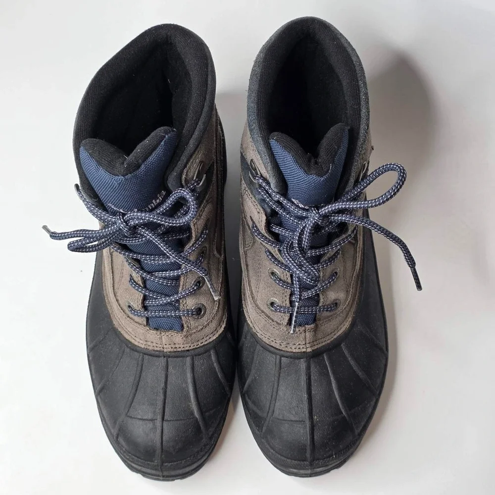 Columbia Snow King Men's Boots Size 10 Gray Black Suede Rubber Hiking Hi Shoes